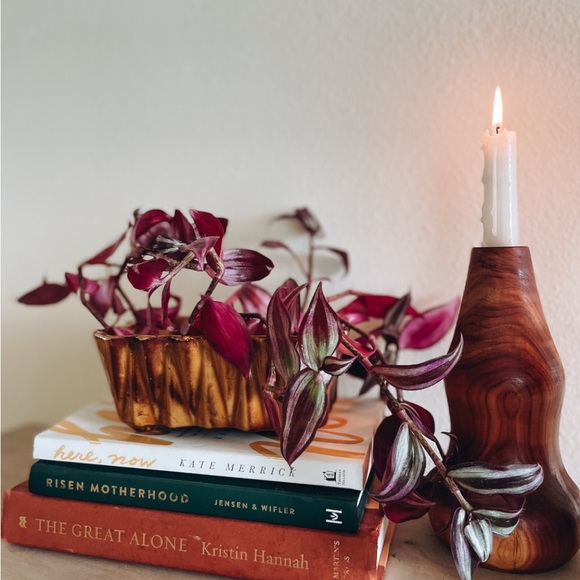 Vintage USA UPCO 276 Pleated Gold/Yellow Geometric Planter - Picture 4 of 5